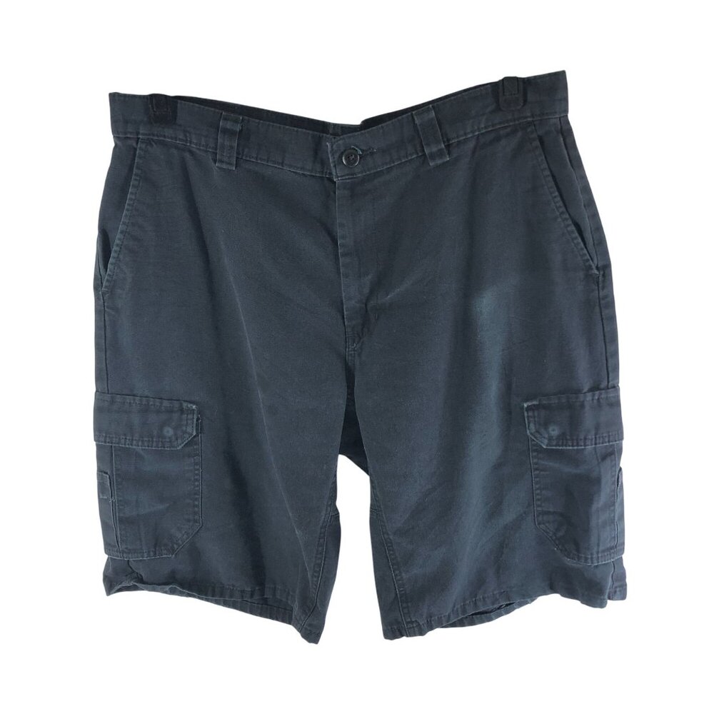 Wrangler Mens Workwear Cargo Shorts 36 Black Cotton Blend Durable